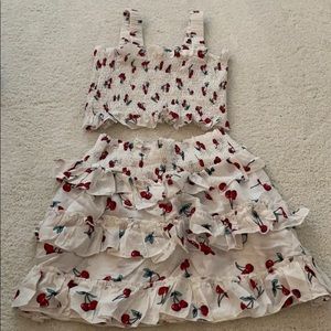 Cherry skirt and shirt set